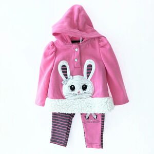 ⚡Nannette Kids 2PC Long Sleeve Hoodie Bunny Pant Set